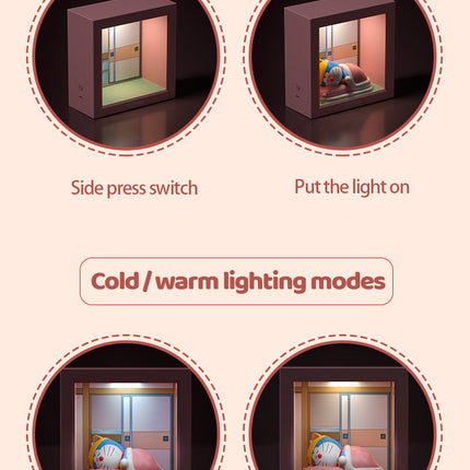 Action Figures Cartoon Bedside Lamp Doraemon Photo Frame Night Light