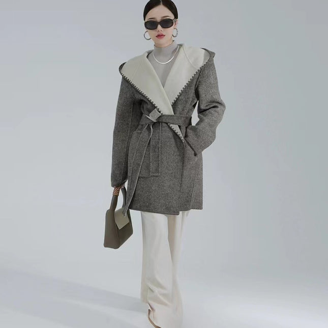 Women's Fashion Reversible Cashmere Coat – Luxury & Versatility