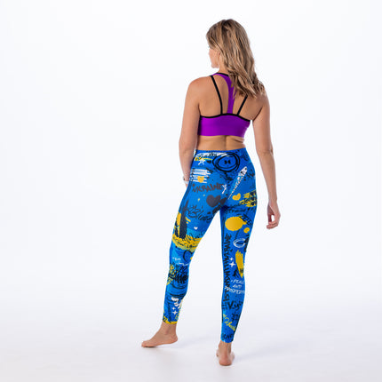Graffiti Leggings Color Blue - Ukraine Limited Edition