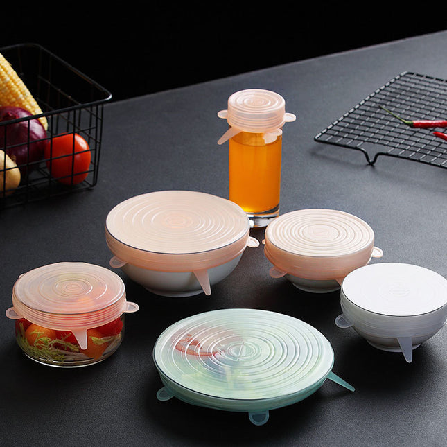 6 Pcs Food Silicone Cover Universal For Cookware