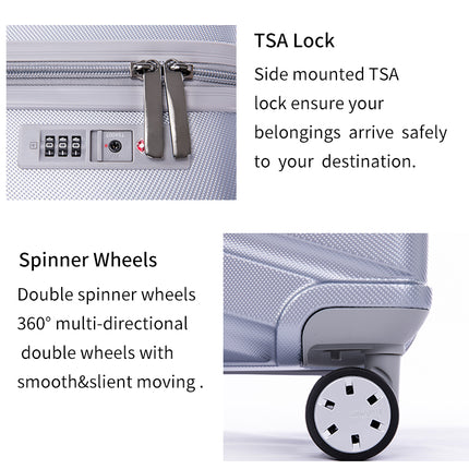 Suitcase Hardside Luggage Sets 3 Pieces with Double Spinner Wheels