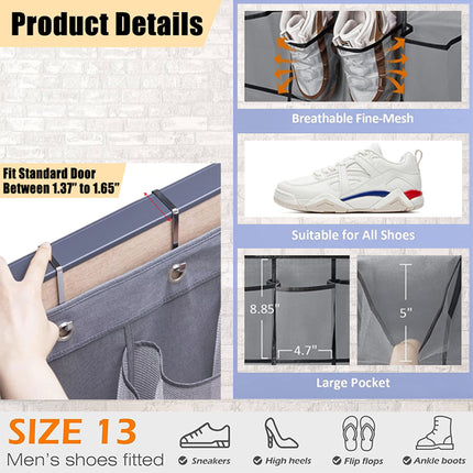 40 Pockets Over Door Hanging Shoe Storage Organizer Rack Holder Closet