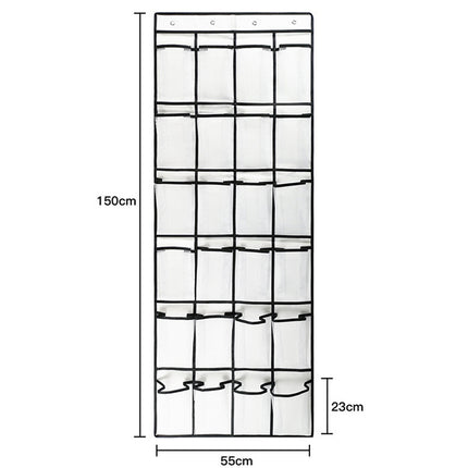 24 Pockets Over Door Hanging Shoe Storage Organizer Rack Holder Closet