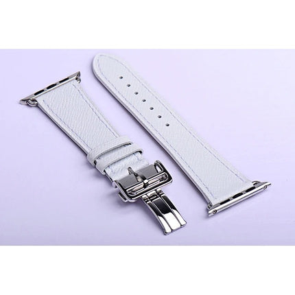 Butterfly Buckle Genuine Leather Band for Apple Watch