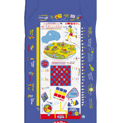 Playtime Bed Sheets Twin. 65 Fun Interactive Games & Puzzles. Blue