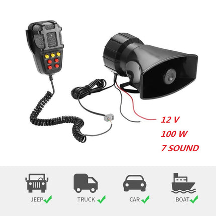 12V Car Horn Speakers Police Siren Air Horn Megaphone alarm
