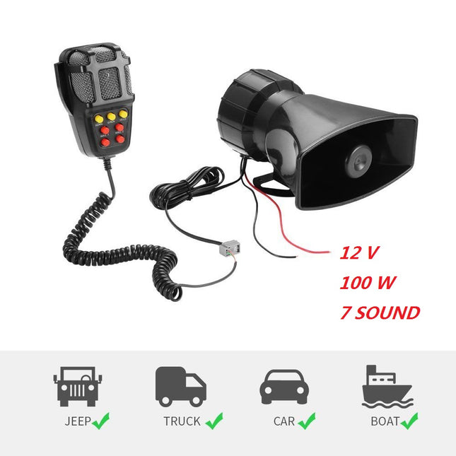 12V Car Horn Speakers Police Siren Air Horn Megaphone alarm