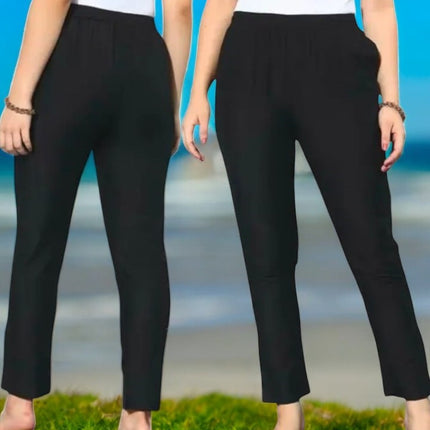 Women’s Slim Fit Ankle Length Pants (2 Pc)