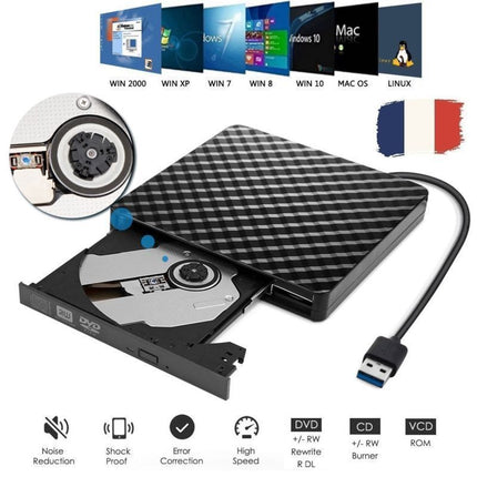 USB 3.0 External DVD Drive CD/DVD-RW Drive Writer