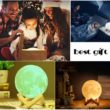 Touch Switch 3D Print Rechargeable Moon Lamp LED Night Light