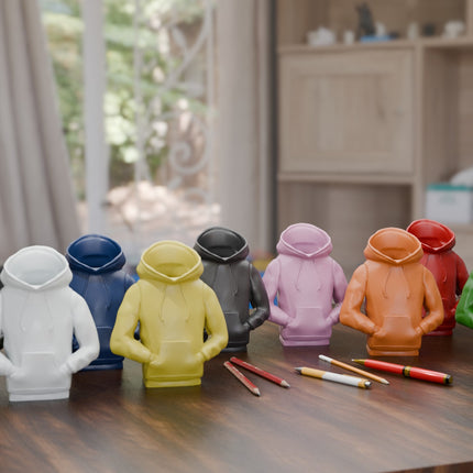 3D-Printed Hip-Hop Hoodie Pencil Holder with Hands in Pockets – Urban