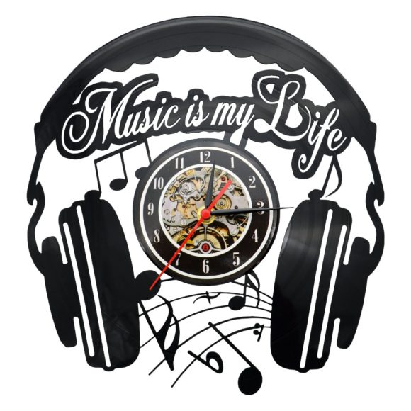 MUSIC LISTENING TO MUSIC HANDMADE VINYL RECORD WALL CLOCK