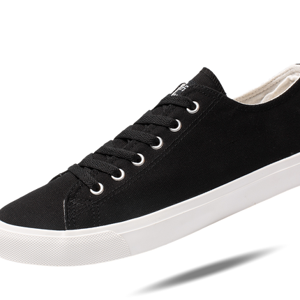 Retro Black/White Canvas Sneakers Unisex Size - Cushioned Insole