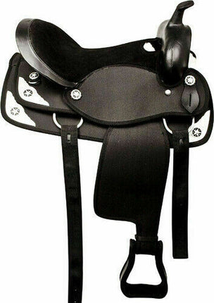 Synthetic Western Barrel Racing Horse Saddle Tack Set Size 13" to 18"