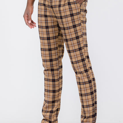 Plaid Slim Fit Trouser Pants SR005