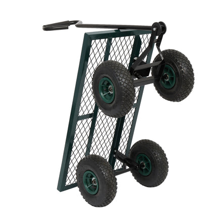 Garden Iron Wood Four Wheel Square Garden Wagon
