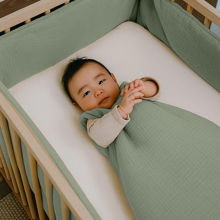 Organic Cotton Cot Bumper - Green