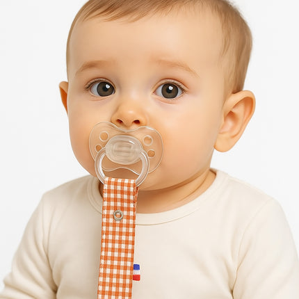 Organic Cotton Pacifier Clip - Vichy