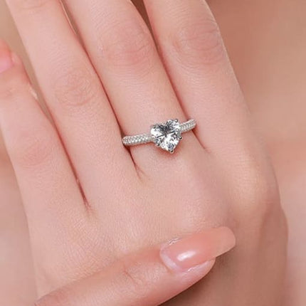Heart Ice Crushed 925 Sterling Silver & 18 Karats Gold Plated Ring
