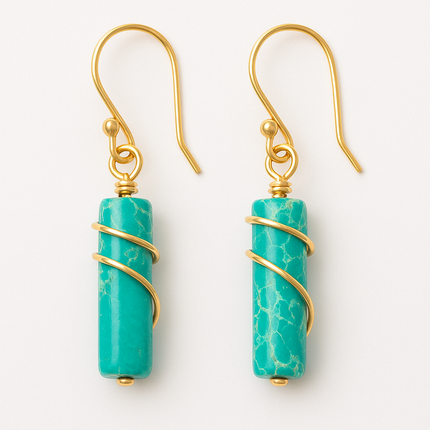 Imperial jasper earrings, turquoise