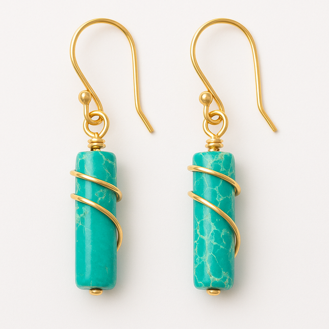 Imperial jasper earrings, turquoise