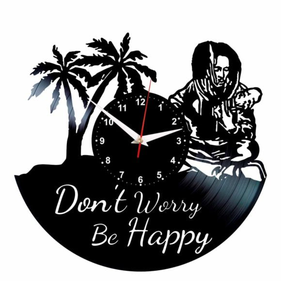BOB MARLEY SINGER ART HANDMADE VINYL RECORD WALL CLOCK