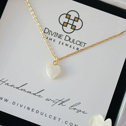 24K Natural Seashell Heart Necklace