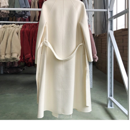 Women's Long Water Ripple Double-Sided Wool Coat – Elegant & Versatile