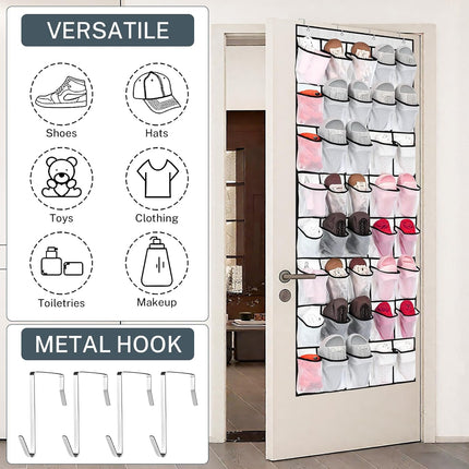 40 Pockets Over Door Hanging Shoe Storage Organizer Rack Holder Closet