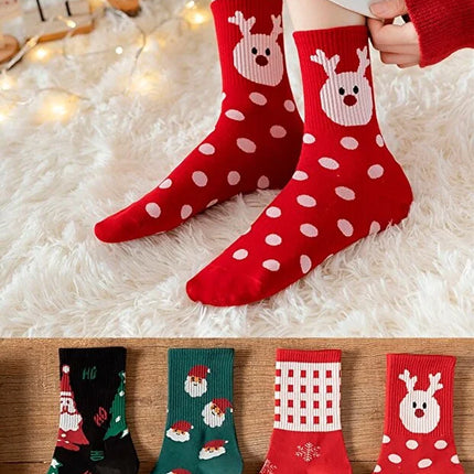 4 Pair Unisex Christmas Socks Soft Warm Daily Winter Wear