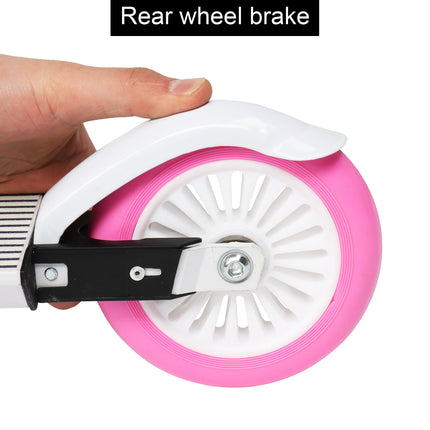 3 Height Adjustable Easy Folding Pink Scooter for Teens