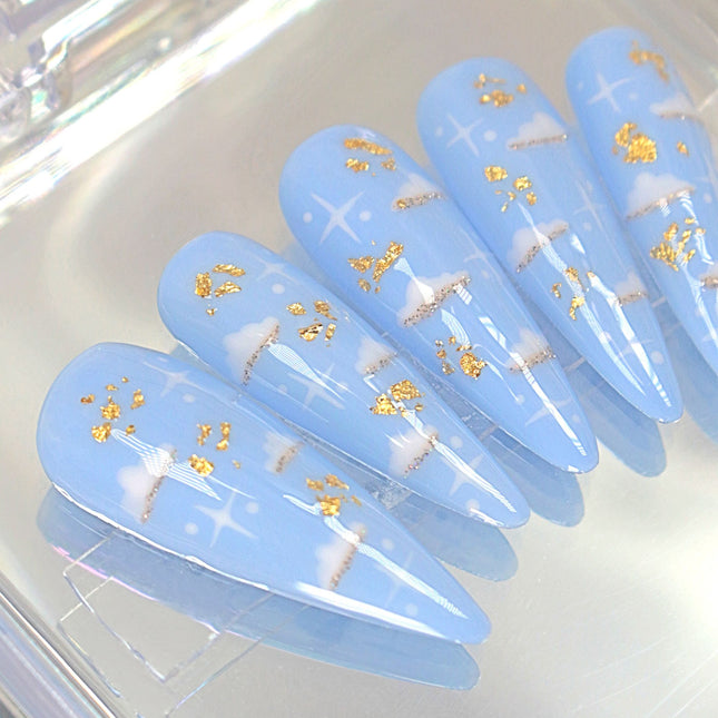 “Cloudy Sky”  Press On Nails Set
