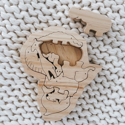 Afriland, Wooden Puzzle African Animals