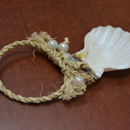 White Irish Seashell Hanger Beach Decor