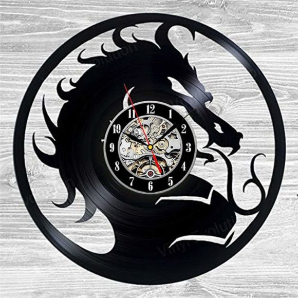 MORTAL KOMBAT GAME EMBLEM HANDMADE VINYL RECORD WALL CLOCK FAN GIFT