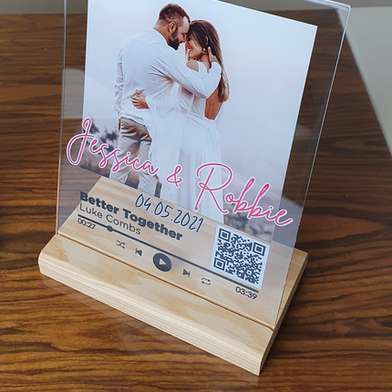 Personalized Gift Glass Art Music Plaque, Song Plaque, Spotify Sign