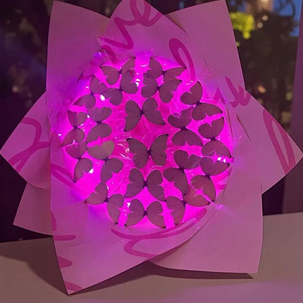 Butterfly LED Light Flowers Gift Girlfriend Mother Birthday Day