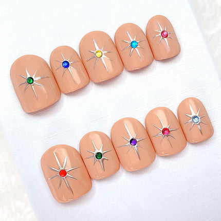 “Mini Rainbow” Press On Nails Set