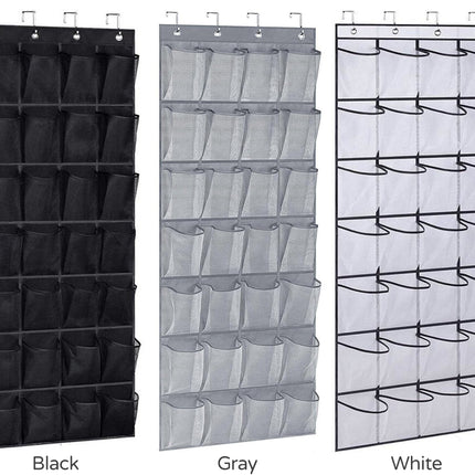 28 Pockets Over Door Hanging Shoe Storage Organizer Rack Holder Closet