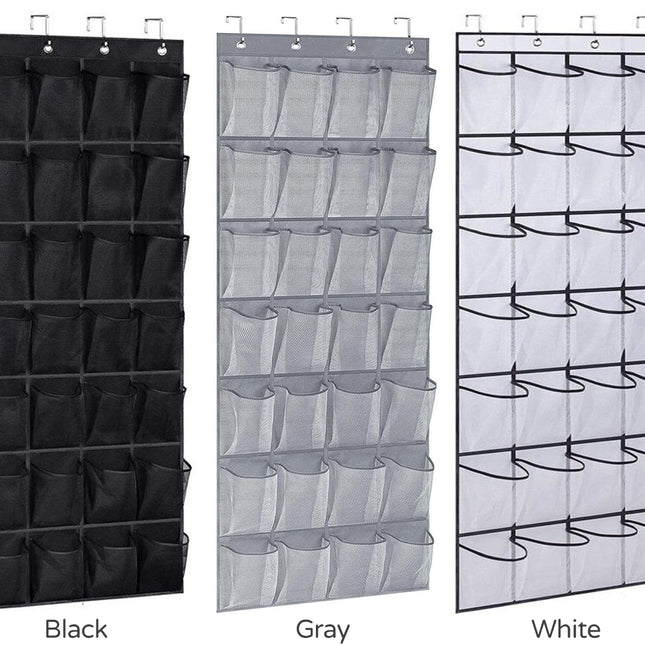 28 Pockets Over Door Hanging Shoe Storage Organizer Rack Holder Closet