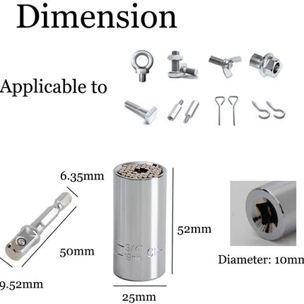 Magical Grip Socket Set Fits 1/4'' - 3/4''