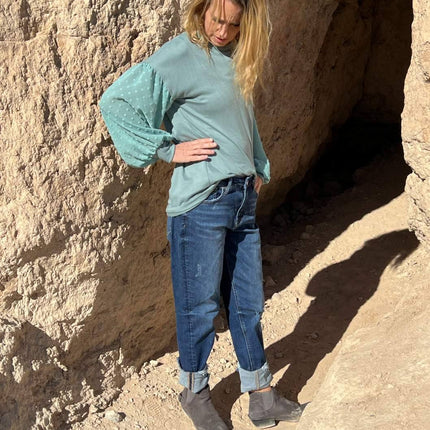 Mint Swiss Dot Super Soft Top