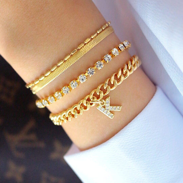 18 Karats Cubic Zirconia Link Bracelet