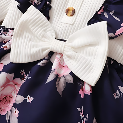 Girl's Lycra Floral Printed Baby Dress 1-2 Years