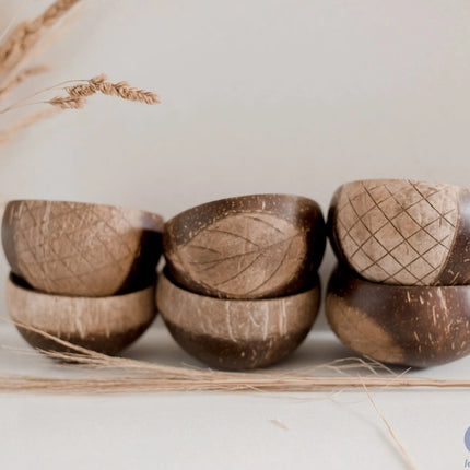 QToys Australia (USA) Patterned Coconut Bowls set of 6