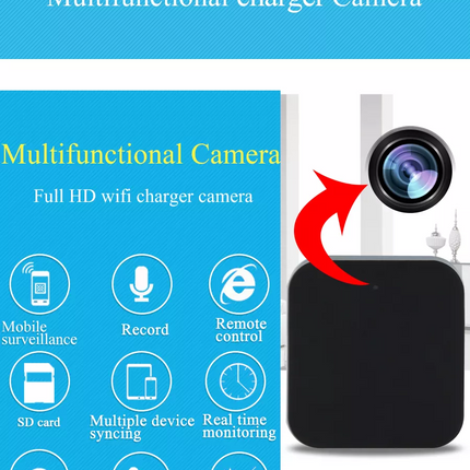 Night Vision 1080P Wifi Nanny Cam Wall Charger Hidden Spy Cameras