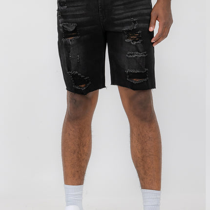 Mens Distressed Denim Shorts