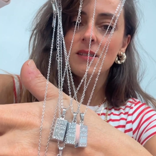Stainless Steel Silver Ingot Necklace for Women