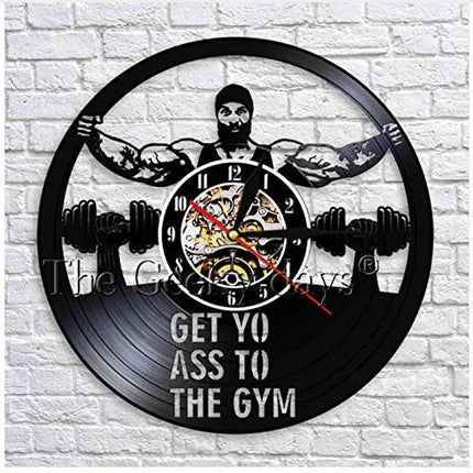 GET YO ASS TO GYM VINYL RECORD WALL CLOCK FANTASTIC HANDMADE GIFT