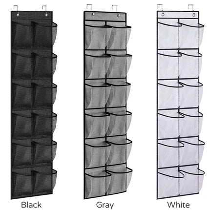 12 Pockets Over Door Hanging Shoe Storage Organizer Rack Holder Closet
